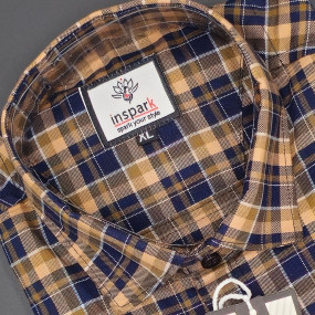 BEIGE AND BLUE CHECKS