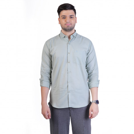 inspark brand Men's Full Sleeves Smart/Regular Fit Cotton  Sage Green Casual Shirt