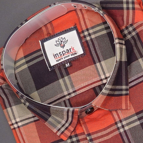 Men's Full Sleeves Smart/Regular Fit Red and Black Casual Checks Shirts