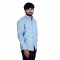 Men's Full Sleeves Smart/Regular Fit Casual Printed Shirts/WHITE AND BLUE WITH PAISLEY DESIGN