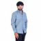 Men's Full Sleeves Smart/Regular Fit Casual Printed Shirts/BLU & W LINES WITH GEOMETRIC TRIANGLES