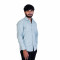 Men's Full Sleeves Smart/Regular Fit Casual Printed Shirts/B&W VERTICAL LINE BISECTS WITH LIGHT BLUE