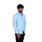 Men's Full Sleeves Smart/Regular Fit Casual Printed Shirts/BLUE WITH WHITE GEOMETRIC PATTERN