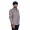 Men's Full Sleeves Smart/Regular Fit Casual Printed Shirt/GEOMETRIC TRAINGLE PATTERN ON DARK GREY