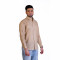 inspark brand Men's Long Full Sleeves Smart/Regular Fit Cotton Linen Casual Plain Light Beige   Shir