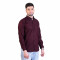 inspark brand Men's Long Full Sleeves Smart/Regular Fit Cotton Linen Casual Plain Maroon  Shirt