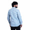 Men's Full Sleeves Smart/Regular Fit Casual Printed Shirts/WHITE AND BLUE WITH PAISLEY DESIGN