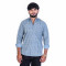 Men's Full Sleeves Smart/Regular Fit Casual Printed Shirts/BLU & W LINES WITH GEOMETRIC TRIANGLES