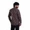 Men's Full Sleeves Smart/Regular Fit Casual Printed Shirt/WHITE GEOMETRIC SHAPE LINES ON DARK BROWN