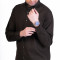 inspark brand Men's Long Full Sleeves Smart/Regular Fit Cotton Linen Casual Plain Coffee Color Shirt