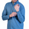 inspark brand Men's Full Sleeves Smart/Regular Fit Cotton Linen Casual Plain Medium Blue   Shirts