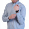 inspark brand Men's Full Sleeves Smart/Regular Fit Cotton Linen Casual Plain Light Blue Shirt