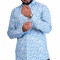 Men's Full Sleeves Smart/Regular Fit Casual Printed Shirts/WHITE AND BLUE WITH PAISLEY DESIGN