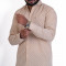 Men's Full Sleeves Smart/Regular Fit Casual Printed Shirt/SMALL BLACK DIAMOND SHAPED BEIZE COLOR