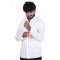 Men's Full Sleeves Smart/Regular Fit Casual Printed Shirts/SMALL BLACK SQUARE ON WHITE BACK GROUND