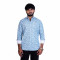 Men's Full Sleeves Smart/Regular Fit Casual Printed Shirts/WHITE AND BLUE WITH PAISLEY DESIGN