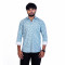 inspark brand Men's Full Sleeves Smart/Regular Fit Casual PRINTED Shirts/LIGHT BLUE LEAVES PRINT