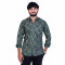 Men's Full Sleeves Smart/Regular Fit Casual Printed Shirts/TEAL WITH WHITER GEOMETRIC PATTERN