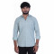 Men's Full Sleeves Smart/Regular Fit Casual Printed Shirts/B&W VERTICAL LINE BISECTS WITH LIGHT BLUE