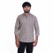 Men's Full Sleeves Smart/Regular Fit Casual Printed Shirt/GEOMETRIC TRAINGLE PATTERN ON DARK GREY