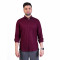 inspark brand Men's Long Full Sleeves Smart/Regular Fit Cotton Linen Casual Plain Dark Maroon  Shirt