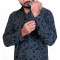 inspark brand Men's Full Sleeves Smart/Regular Fit Casual PRINTED Shirts/DARK BLUE WITH LIGHT BLUE L