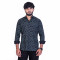inspark brand Men's Full Sleeves Smart/Regular Fit Casual PRINTED Shirts/DARK BLUE WITH LIGHT BLUE L