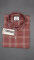 MEN'S LONG SLEVE RED ORRANGE PLAID PATTERN CHECKS  SHIRT