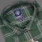 MEN'S LONG SLEVE PRIMARY GREEN WITH WHITE GREY LINE PLAID PATTERN CHECKS  SHIRT