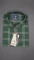 MEN'S LONG SLEVE PRIMARY GREEN WITH WHITE GREY LINE PLAID PATTERN CHECKS  SHIRT