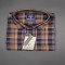 MEN'S LONG SLEVE ORRANGE, BROWN, BLUE & Navy Blue PLAID PATTERN CHECKS  SHIRT