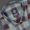 MEN'S LONG SLEVE GREEN, BROWN AND LIGHT BLUE PLAID PATTERN CHECKS  SHIRT
