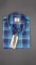 MEN'S LONG SLEVE DARK AND LIGHT BLUE PLAID PATTERN CHECKS  SHIRT
