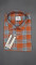 MEN'S LONG SLEVE ORRANGE PLAID PATTERN CHECKS  SHIRT