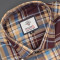MEN'S LONG SLEVE BLUE AND LIGHT BROWN PLAID CHECKS SHIRT