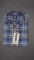 MEN'S LONG SLEVE BLUE, WHITE AND BROWN PLAID PATTERN CHECKS  SHIRT