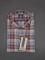 MEN'S LONG SLEVE BROWN AND BLUE PLAID CHECKS  SHIRT