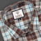 MEN'S LONG SLEVE PRIMARY BROWN WITH LIGHT BLUE, GREY LINE PLAID PATTERN CHECKS  SHIRT