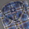 MEN'S LONG SLEVE BLUE BROWN AND WHITE PLAID PATTERN CHECKS  SHIRT