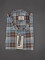 MEN'S LONG SLEVE BROWN AND LIGHT BLUE PLAID PATTERN CHECKS  SHIRT