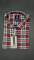 MEN'S LONG SLEVE MAROON, WHITE AND GREY PLAID PATTERN CHECKS  SHIRT