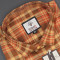 MEN'S LONG SLEVE PRIMARY BROWN WITH YELLOW PLAID PATTERN CHECKS  SHIRT
