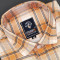 MEN'S LONG SLEVE VIBRANT ORRANGE WITH WHITE PLAID PATTERN CHECKS  SHIRT