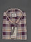 MEN'S LONG SLEVE MAROON, BURGANDY AND WHITE PLAID PATTERN CHECKS  SHIRT